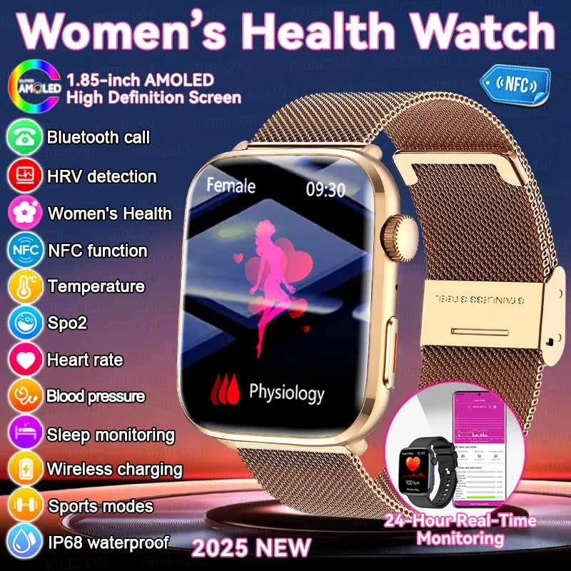 New Women Men AI Smart Diagnosis Watch HRV+PPG Blood Pressure