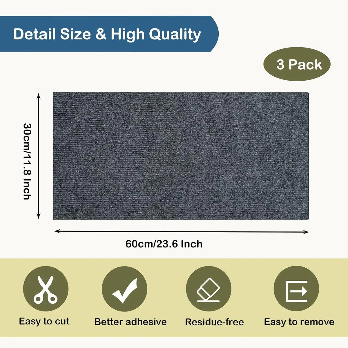 Self-Adhesive Cat Scratching Mat Trimmable Cat Carpet