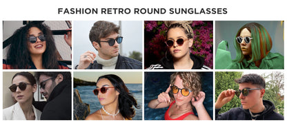 Retro Circular Polarized Sunglasses Vintage