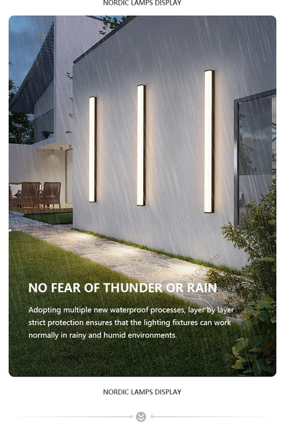 Modern Waterproof Outdoor Long Strip LED Wall Light