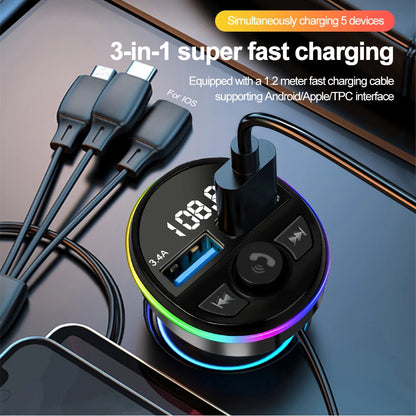 Bluetooth 5.0 FM Transmitter Car MP3 Modulator Player Handsfree