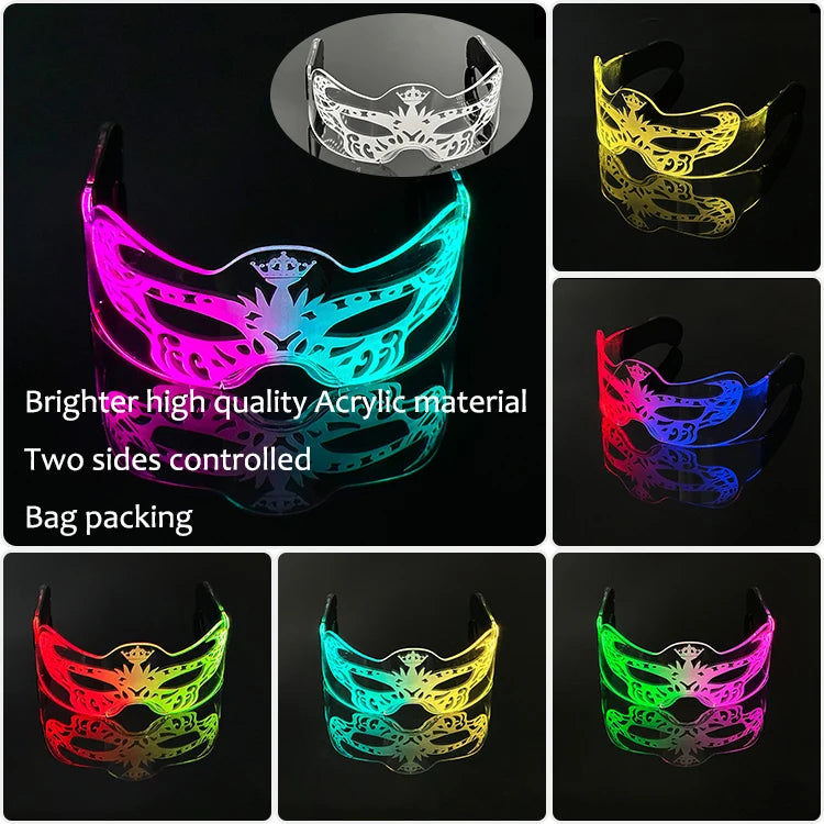 New Acrylic Luminous Glowing Cyberpunk Glasses LED Light