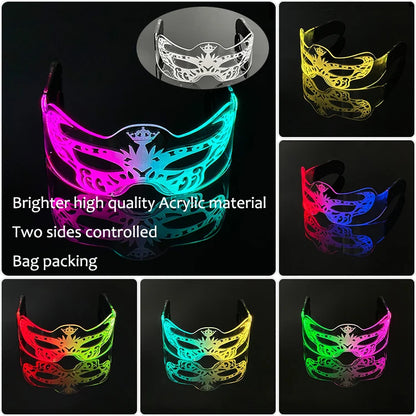 New Acrylic Luminous Glowing Cyberpunk Glasses LED Light