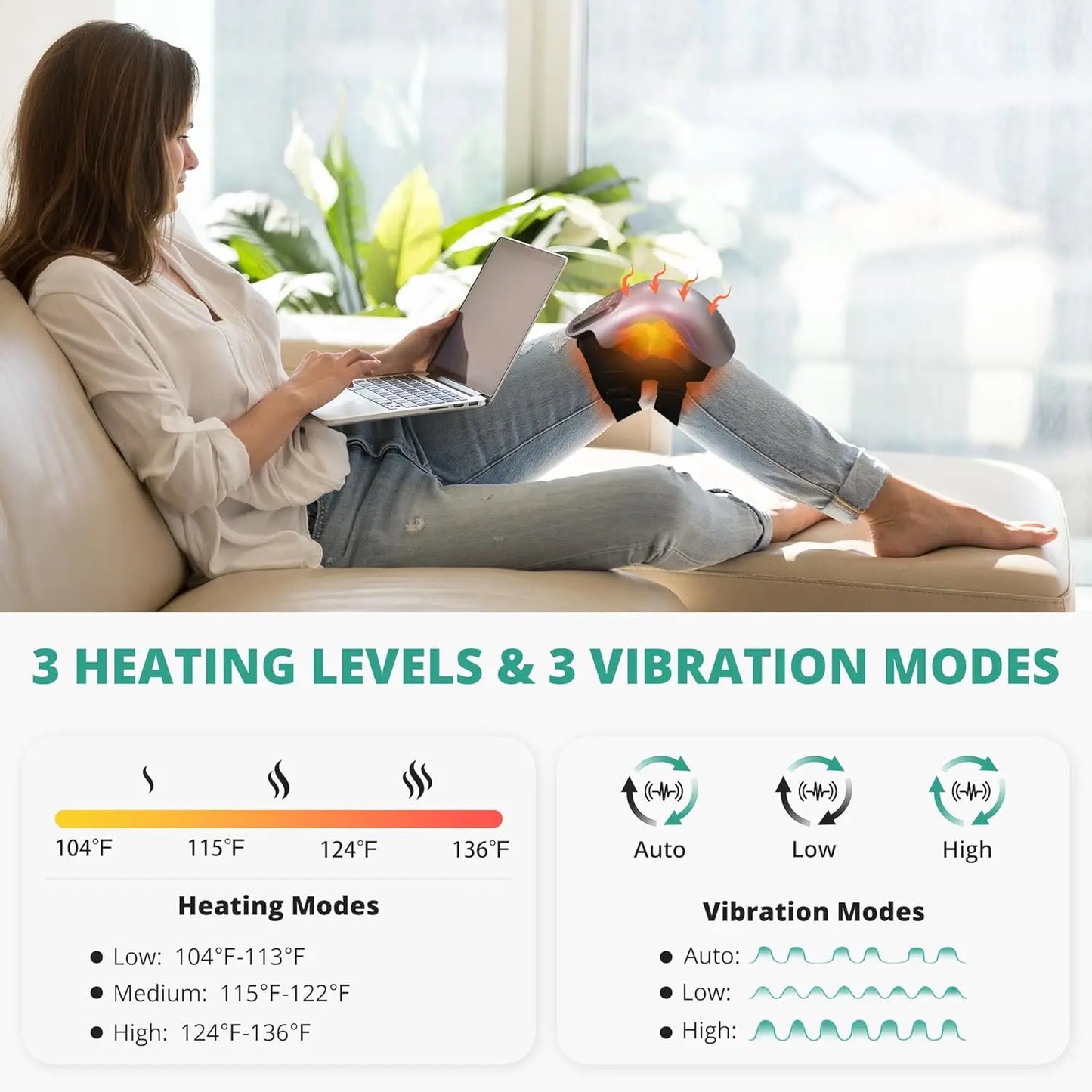 Knee Massager Smart with Heat Red Light  Massage