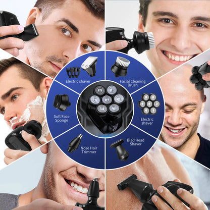 Electric Shaver for Men 7D Magnetic Floating Wet/Dry Head Razor