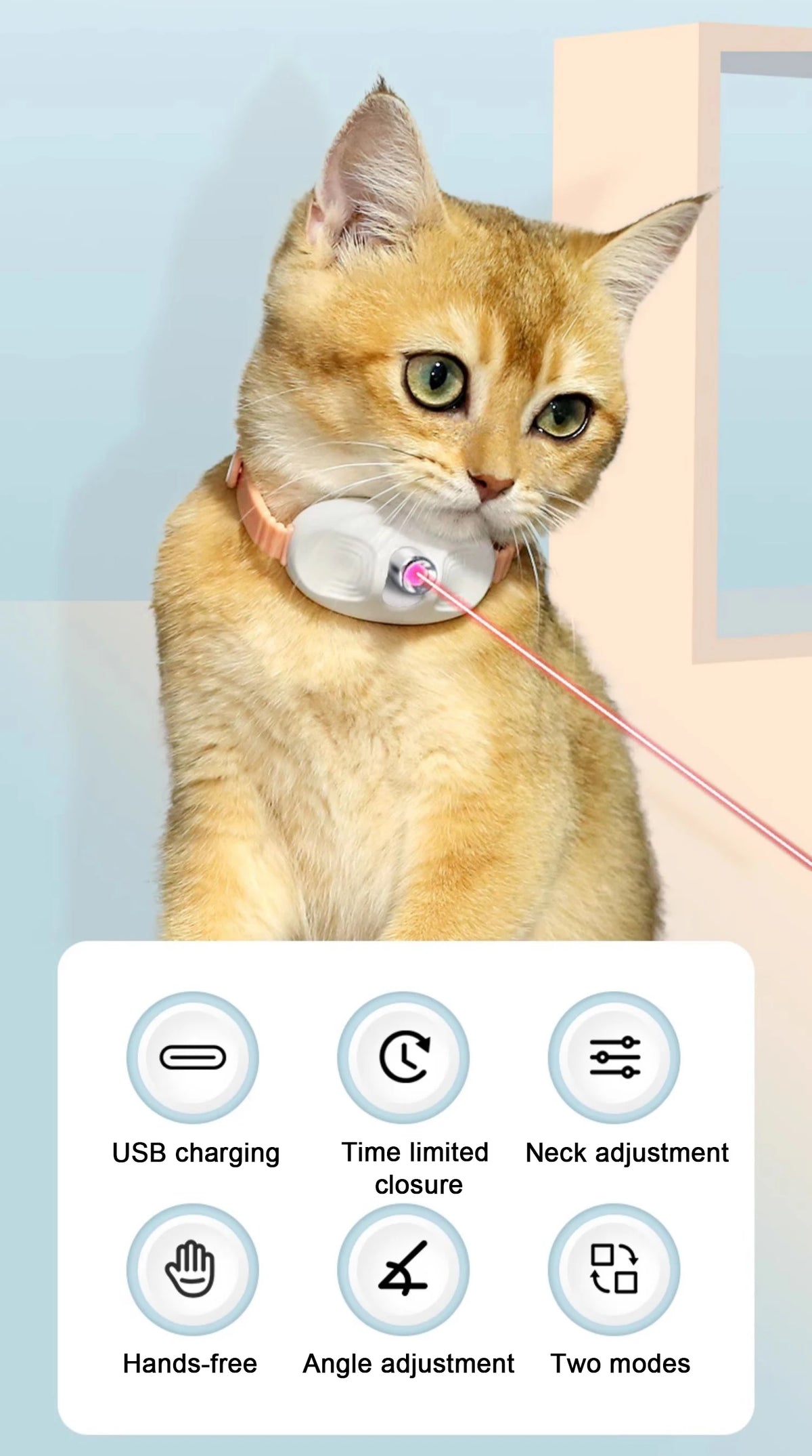Laser Cat Collar Teasing Cat Electric USB Charging Kitten