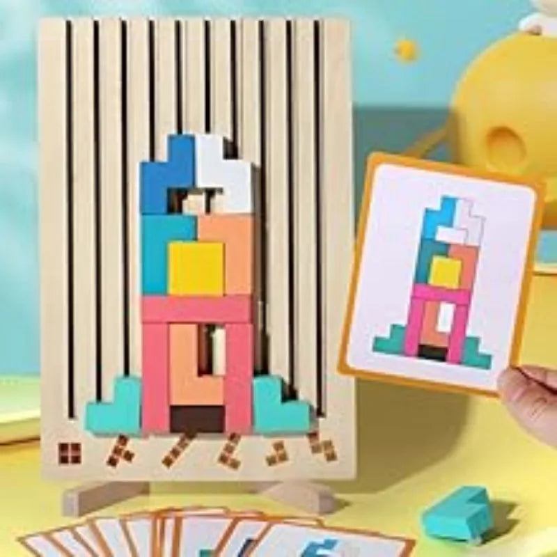 Wooden Puzzle Toy Stacking Game for Family Gathering