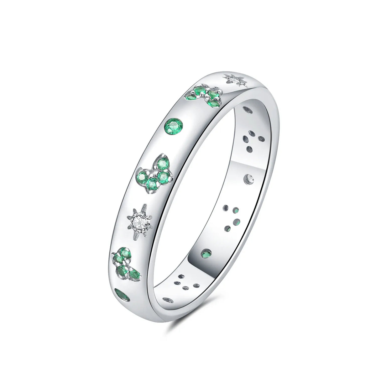 925 Sterling Silver Three-Ring Stackable Ring for Women