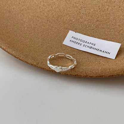 VENTFILLE 925 Sterling Silver Finger Rings Hollow Chain