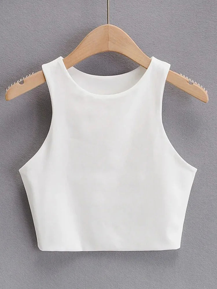 Summer Fashion Women Sexy Slim Tops O-neck Sleeveless