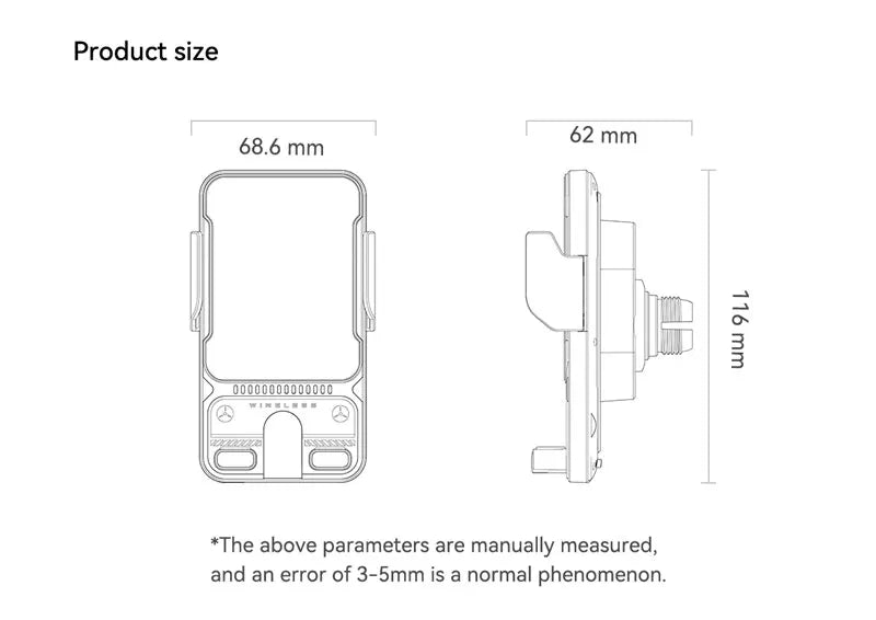 Car Phone Holder Vent Fast Wireless Charging Sensing Charger