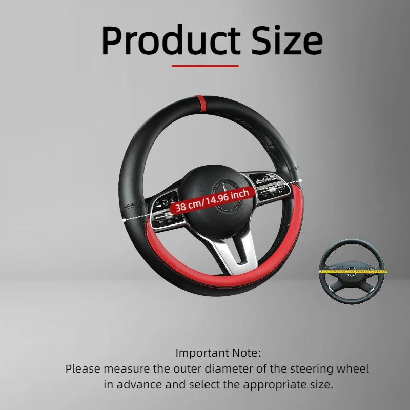 Napa Leather Steering Wheel Cover Non-Slip Inside