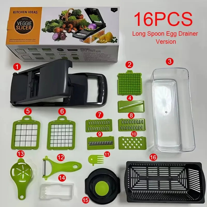 16-in-1 Multifunctional Kitchen Gadget with Vegetable Slicer