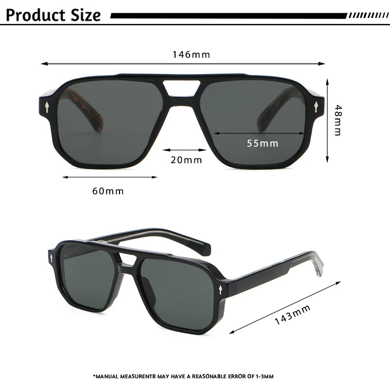 CATERSIDE Vintage Punk Sunglasses Men Flat Top
