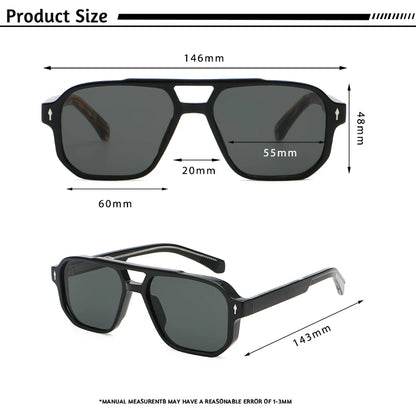 CATERSIDE Vintage Punk Sunglasses Men Flat Top