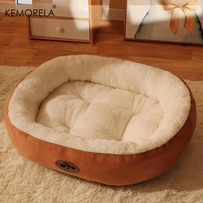 Plush Oval Pet Bed for Thickened machine Washable
