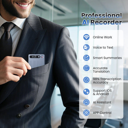 AI Voice Recorder with App Control Utilizing Advanced AI