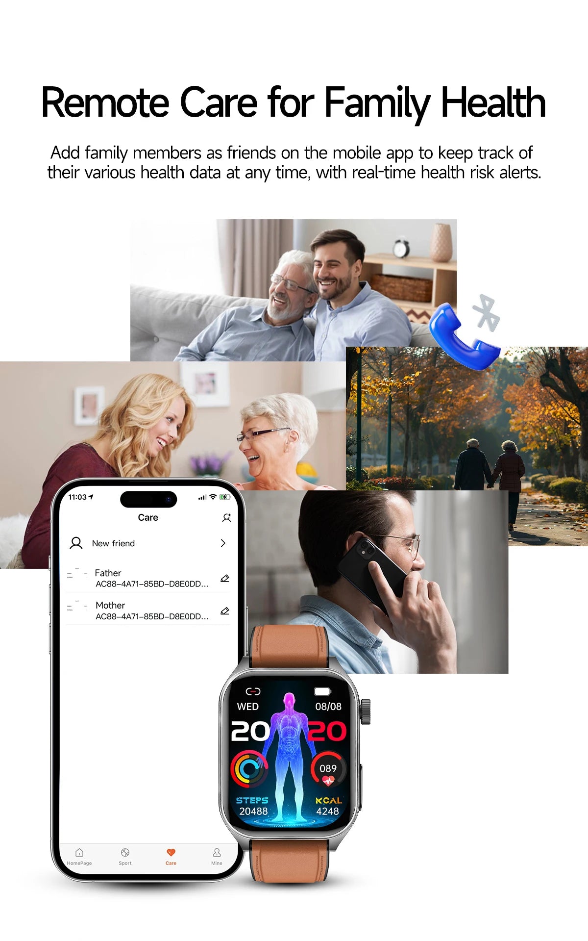 New Laser Treatment Three High Smart Watch Men ECG Heart Rate