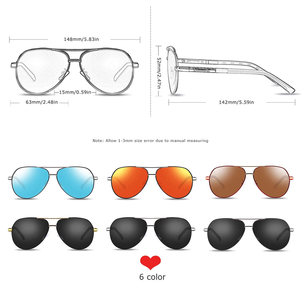 Aluminum Vintage Men's Sunglasses Men Polarized Coating