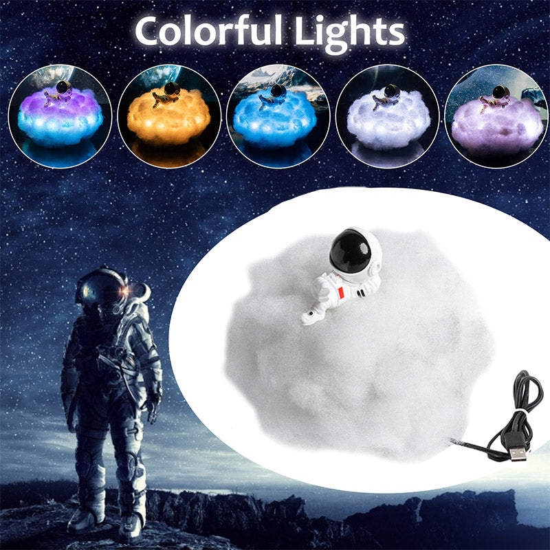 LED Colorful Clouds Astronaut Lamp With Rainbow Effect