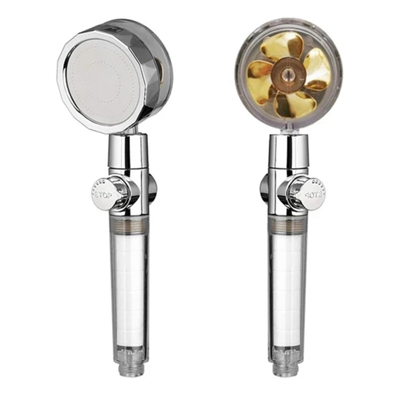 New Turbo Propeller Shower Head Water Saving High Pressure