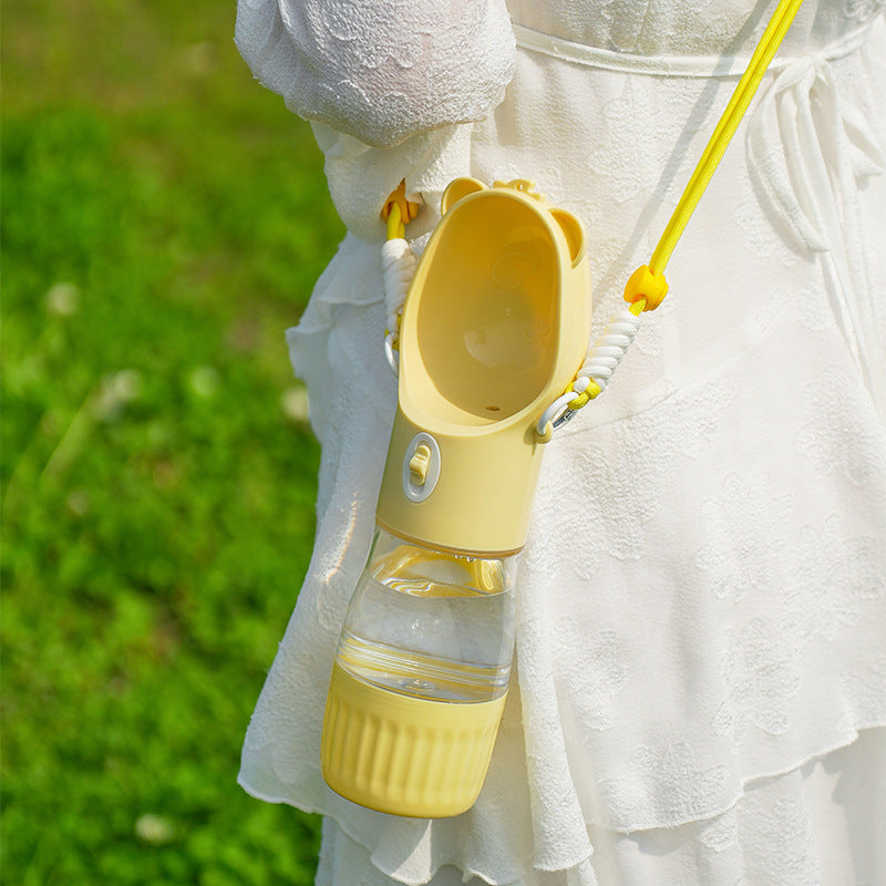 2 In 1 Portable Dog Water Bottle Outdoor Drinking Bowl