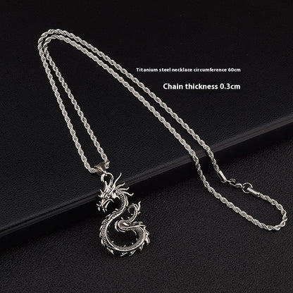 Fashion Jewelry Dragon Sword Pendant Necklace Paved