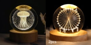 Luminous Starry Sky And Planets Moon Moon Crystal Ball Lamp