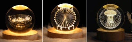 Luminous Starry Sky And Planets Moon Moon Crystal Ball Lamp