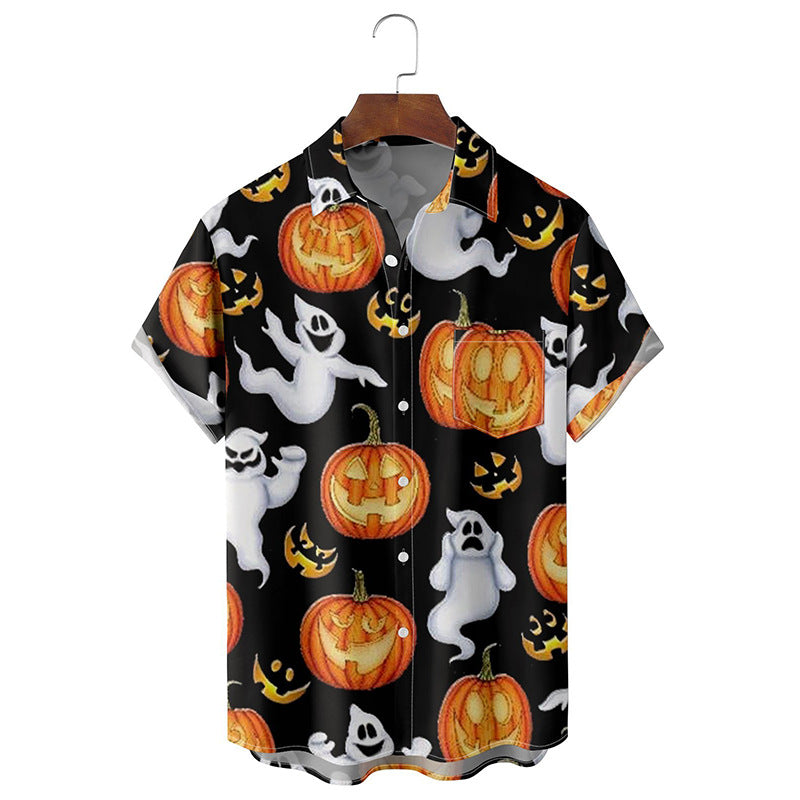 Halloween Print Loose Men's Shirt