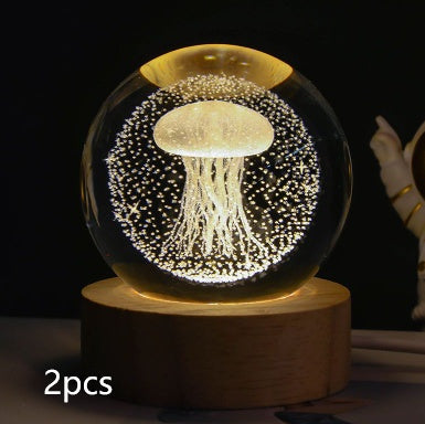 Luminous Starry Sky And Planets Moon Moon Crystal Ball Lamp