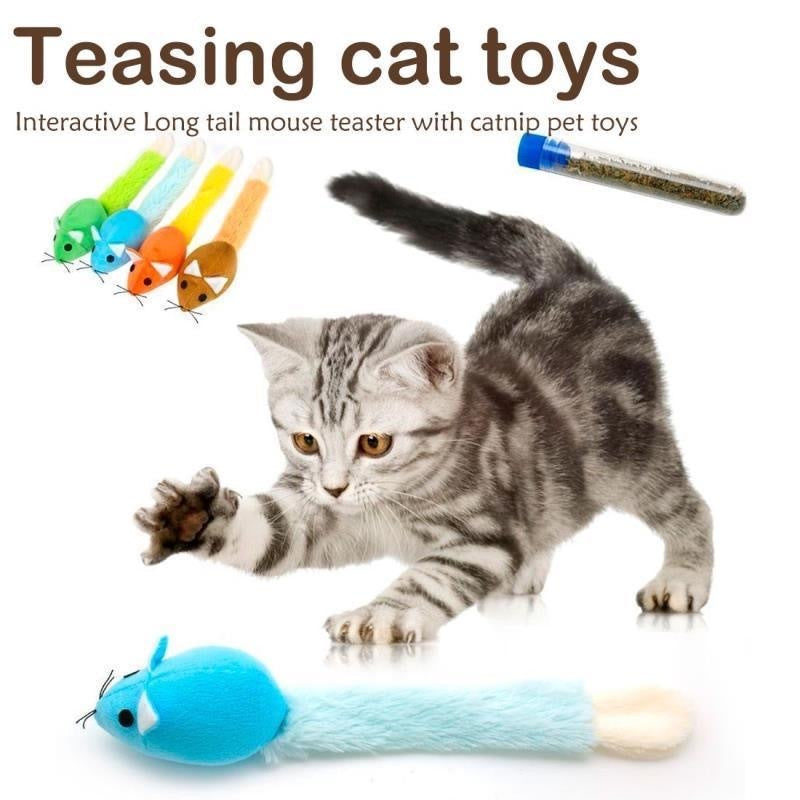 Long Tail Mouse Cat Teaster Toys Funny Pet Toys Training