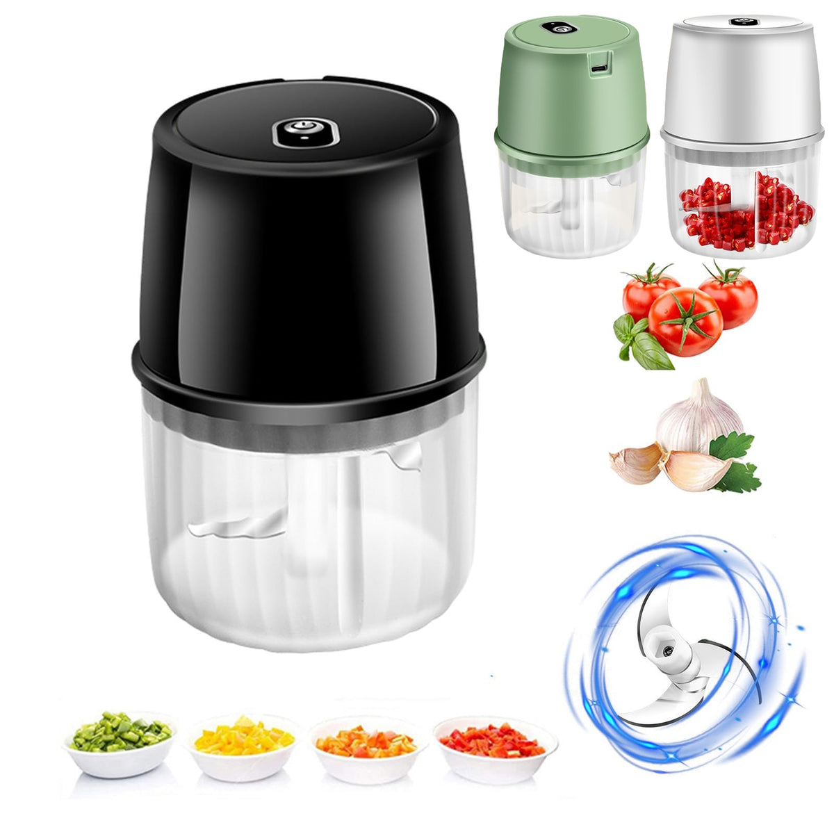 USB Rechargeable Electric Garlic Press Portable Wireless
