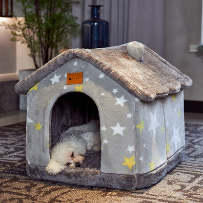 Foldable Dog House Pet Cat Bed Winter Dog