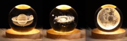 Luminous Starry Sky And Planets Moon Moon Crystal Ball Lamp