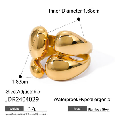 Fashion Double Layer Rings Gold And Sliver Ring Stainless Steel