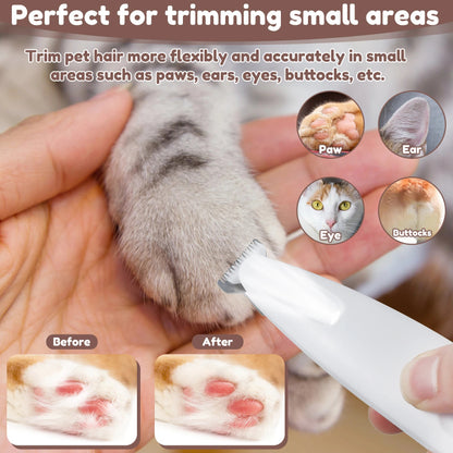 Pets Dog Paw Trimmer With LED Light Fully Pet Hair Trimmer