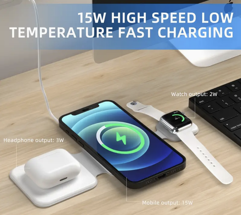 3 In 1 Magnetic Foldable Wireless Charger Charging Station