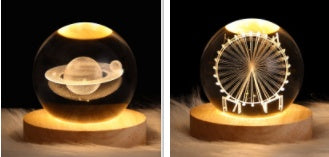 Luminous Starry Sky And Planets Moon Moon Crystal Ball Lamp