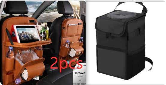 PU Leather Car Storage Bag Multifunction Seat Back Hanging Bag