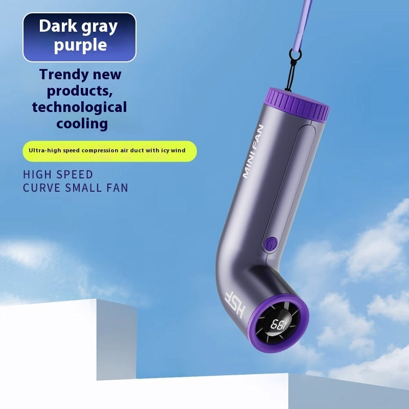 High-speed Portable Fan Little Turbine Digital Display Charging Fan