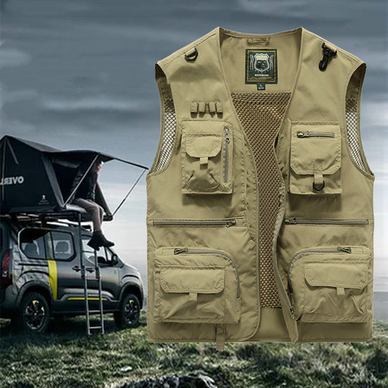 14 Pockets Summer New Men US Tactical Hiking Fishing Vest