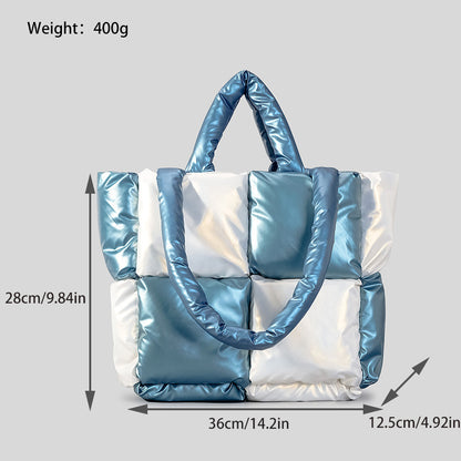 Women Handbags Winter Color Matching Down Cotton-padded Coat