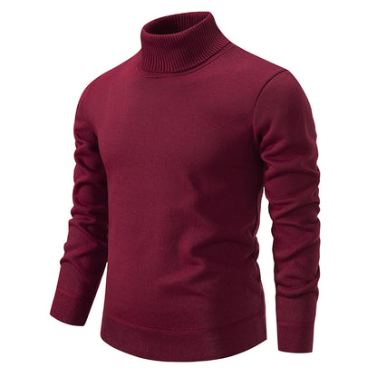 Men's Turtleneck Pullover Sweater Fashion Solid Color