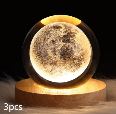 Luminous Starry Sky And Planets Moon Moon Crystal Ball Lamp