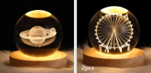 Luminous Starry Sky And Planets Moon Moon Crystal Ball Lamp
