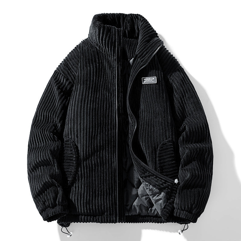 Winter Corduroy Cotton-padded Coat Warm Stand Collar