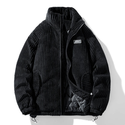 Winter Corduroy Cotton-padded Coat Warm Stand Collar