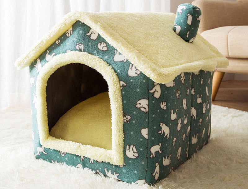 Foldable Dog House Pet Cat Bed Winter Dog
