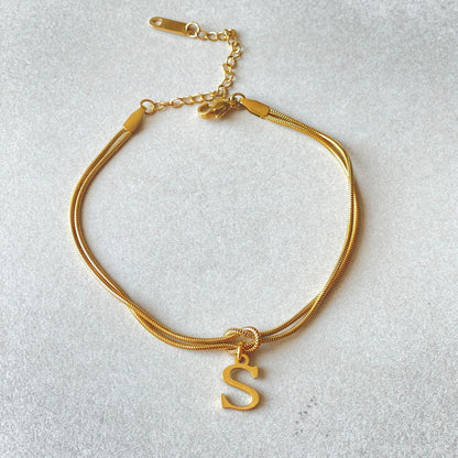 New Letter A-Z Love Knot Bracelets For Women Couple